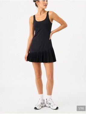 Spanx Yes, Pleats Black Activewear Dress Medium